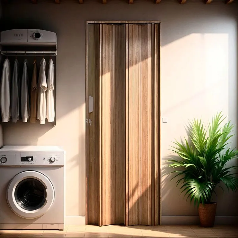 Kit Com 2 Portas Sanfonadas De Pvc 210x105cm Cerejeira
