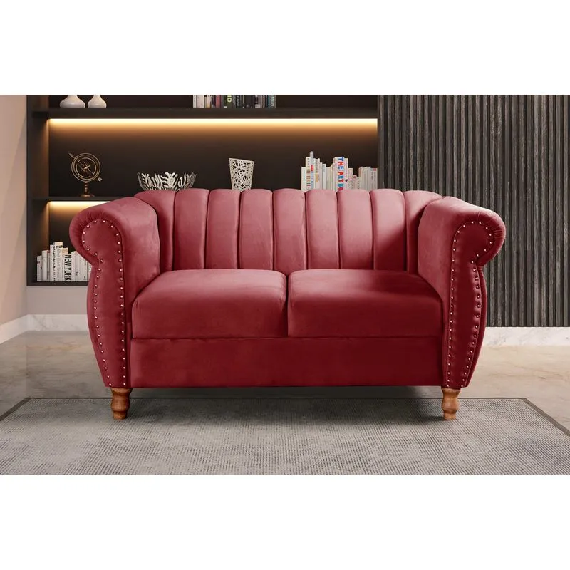 Namoradeira Realeza Sofá Chesterfield Decoração Sala Recepção Estilo Retrô Bordô