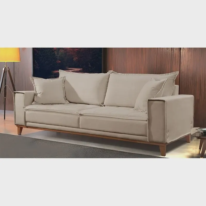 Sofá Fixo 3 Lugares Luxo 200 Cm Aquiles