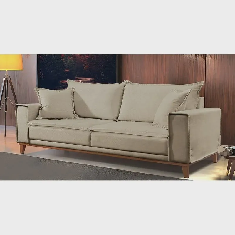 Sofá Fixo 3 Lugares Luxo 220 Cm Aquiles