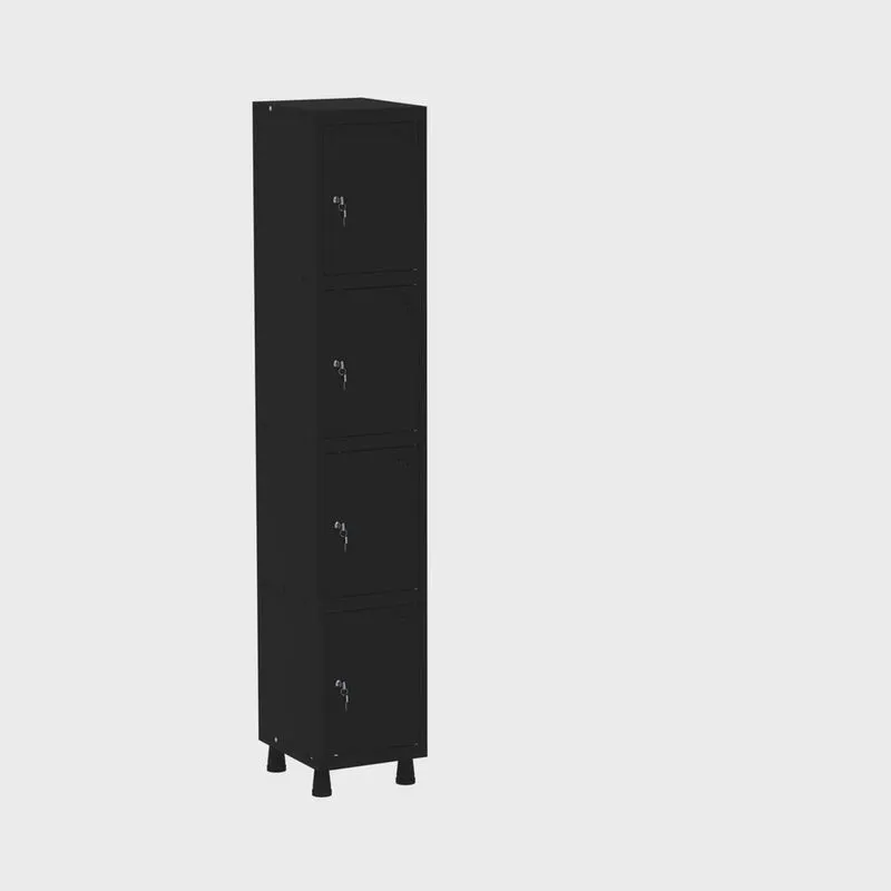 Roupeiro em Aço Mt 1v 4 Portas - Fechadura Preto