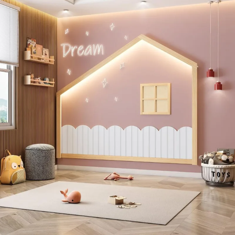 Moldura Infantil Casinha Dream Decor Com Led Casatema Branco/natural