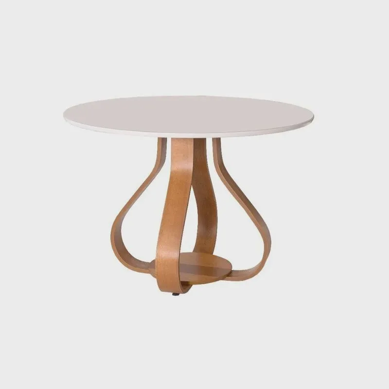 Mesa de Jantar Bella ( Pé Cebola ) 120cm Tampo Laqueado com Vidro
