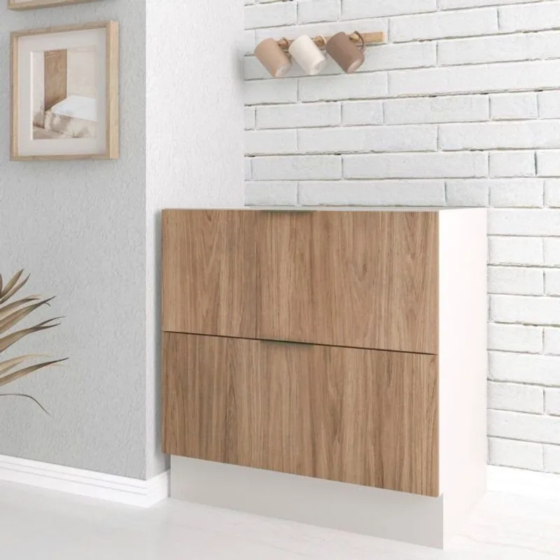 Balcão Planejado 2 Gavetões e 1 Gaveta Auxiliar sem Tampo 150cm Ipanema CabeCasa MadeiraOriginals Acácia/Branco