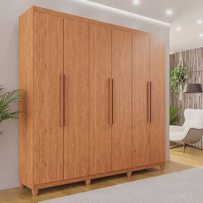 Guarda-roupa Casal 6 Portas 4 Gavetas com Pés Atlanta