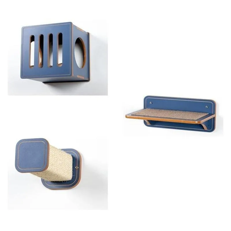 Playground Para Gatos Chloe Nicho Frente Grade Azul