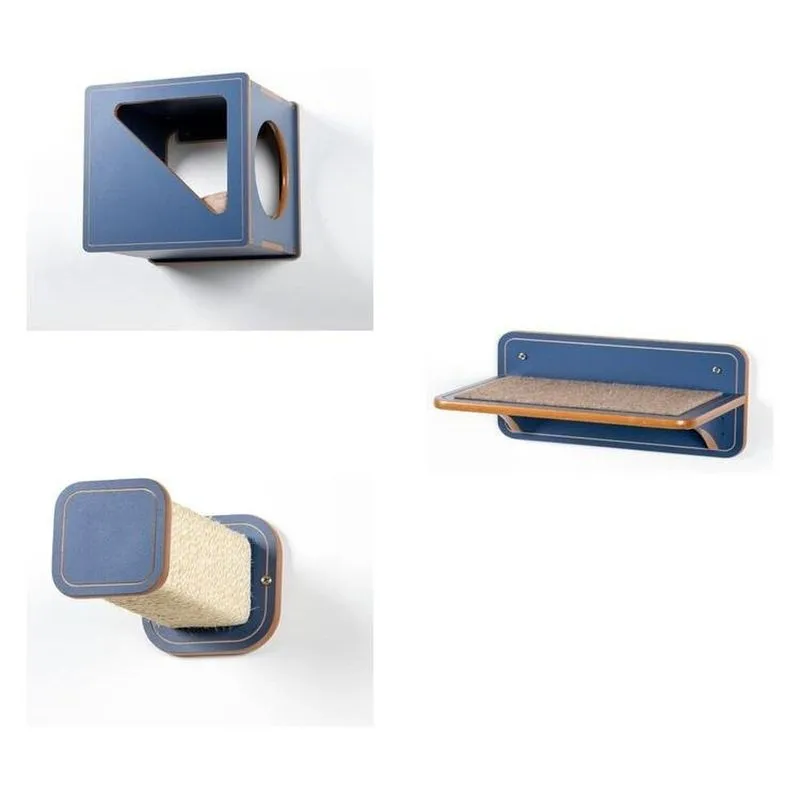 Playground Para Gatos Chloe Nicho Frente Triângulo Azul