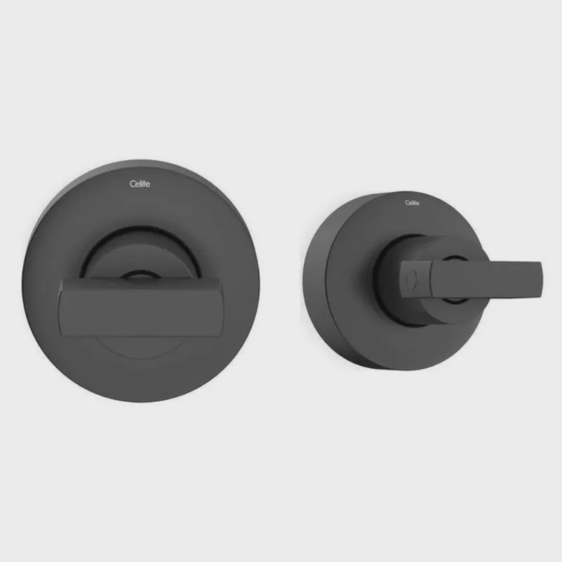 Kit com 2 Acabamento de Registro para Base Reforma 1/2, 3/4, 1 Flow Celite Preto Matte