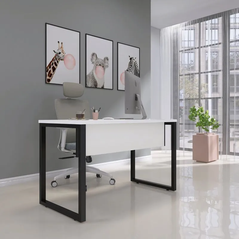 Mesa Madeira 150 X 70cm M150/70p25tub Branco/preto