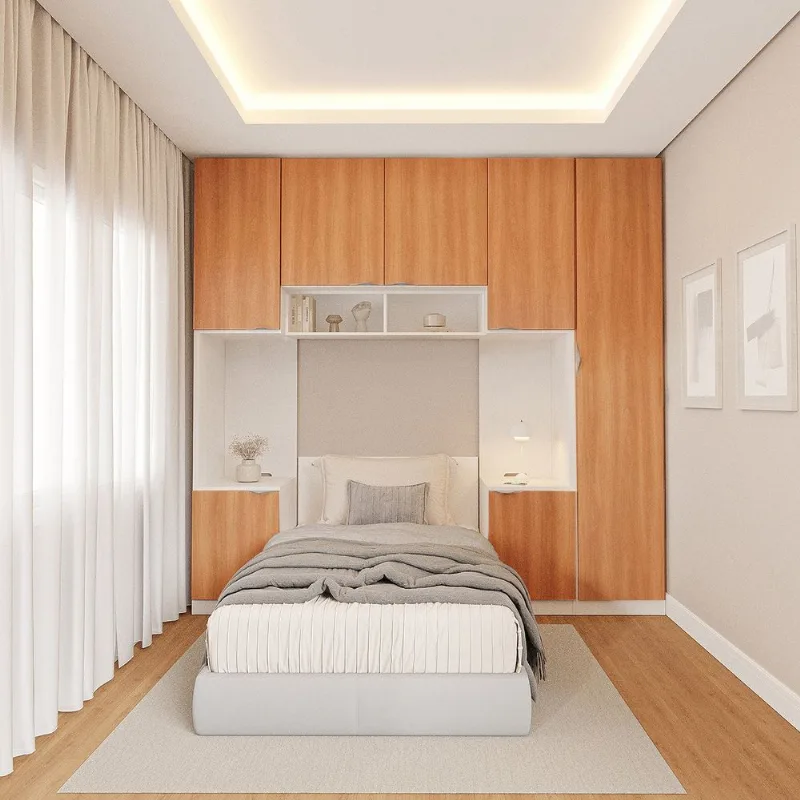 Guarda-Roupa Modulado 7 Portas 5 Peças Hera CabeCasa MadeiraOriginals Branco/Algodão/Louro/Cinza Algodão/Louro/Cinza
