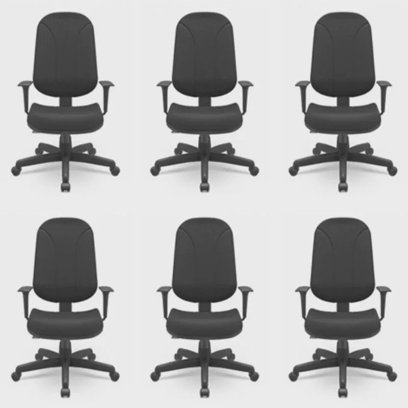Kit 6 Cadeiras para Escritório Ergonômica Giratória Operativa Presidente Nr17