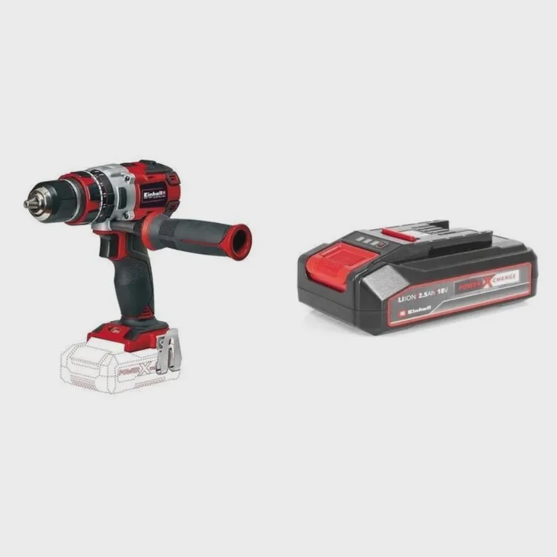 Kit Parafusadeira a Bateria Te-cd 18 Li-i Brushless com Bateria Power-x-change 18v 2,5 Ah Li