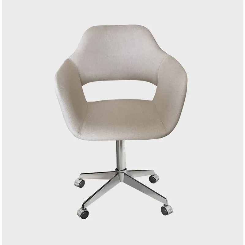 Poltrona Decorativa Zara Pé Giratório de Metal Sala Recepção
