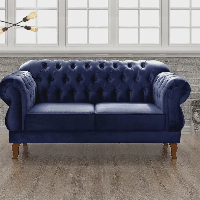Sofá 2 Lugares Duquesa Chesterfield Decoração Recepção