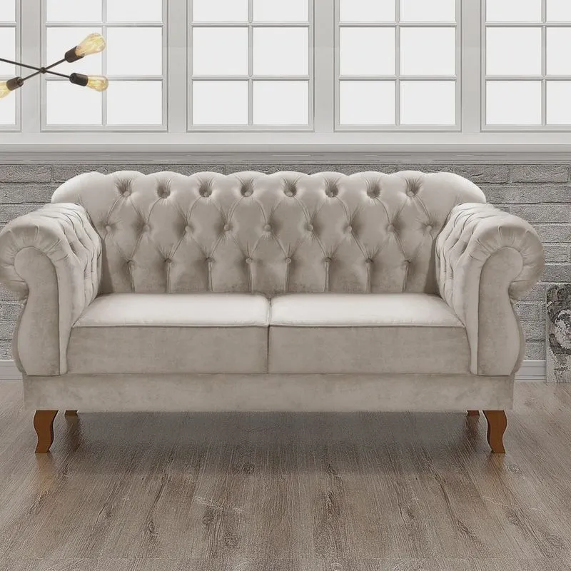 Sofá 2 Lugares Duquesa Chesterfield Decoração Recepção