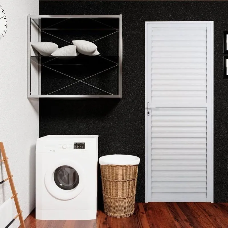 Kit Com 2 Portas De Alumínio Laminada 210x70cm Soft Plus Mgm Branco