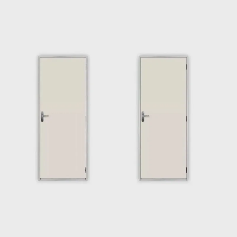 2 Kits Porta de Madeira Lisa 215x85cm com Batente de Aço 06cm Açomad Branco