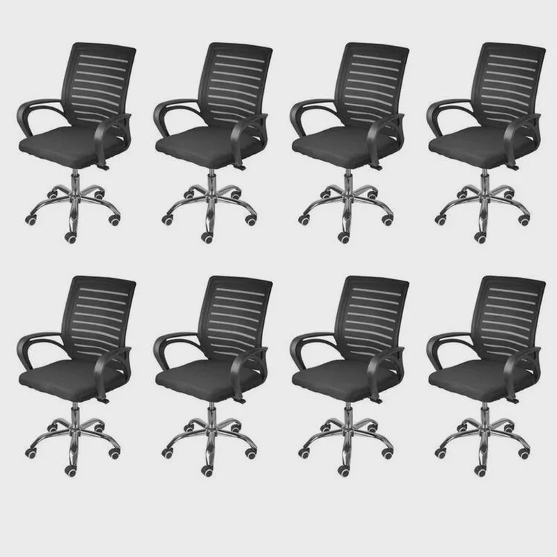 Kit 7 Cadeiras Escritório Diretor Office Tela Mesh Viena 3324