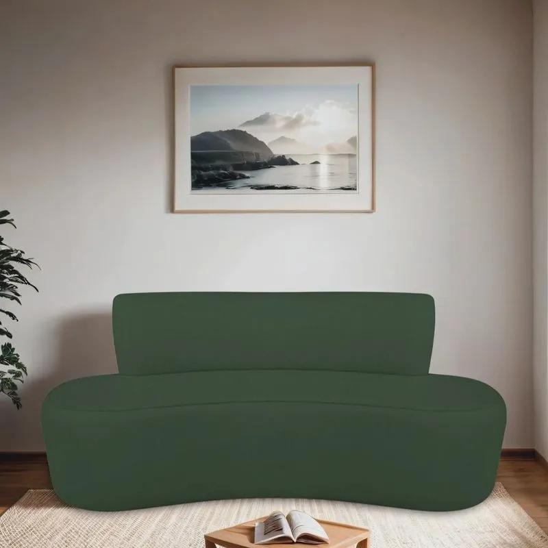 Sofá Curvo Orgânico 140cm 2 Lugares Linho Antonela