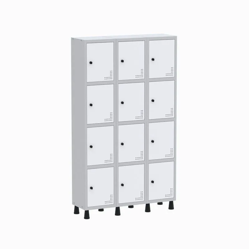 Roupeiro Aço Light 3v 12 Portas Gr303/12 Cinza/branco
