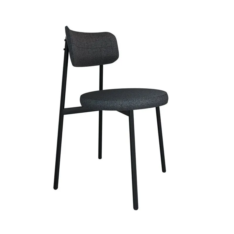 Cadeira Kyta Fixa Com 4 Pés 50 X 44,7 X 83,8 Cm Com 1 Unidade Grafite/preto