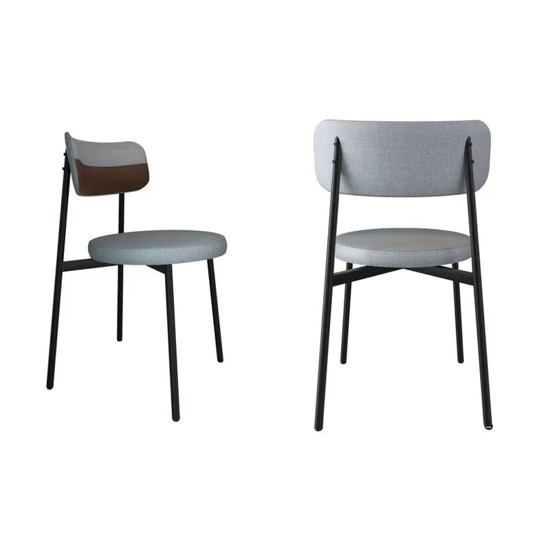 Cadeira Kyta Fixa Com 4 Pés 50 X 44,7 X 83,8 Cm Com 2 Unidades Cinza Claro/whisky/preto
