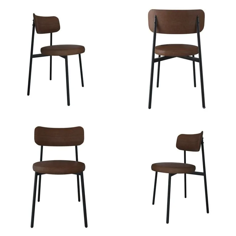 Cadeira Kyta Fixa Com 4 Pés 50 X 44,7 X 83,8 Cm Com 4 Unidades Whisky/preto