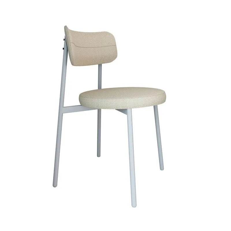 Cadeira Kyta Fixa Com 4 Pés 50 X 44,7 X 83,8 Cm Com 1 Unidade Areia/branco