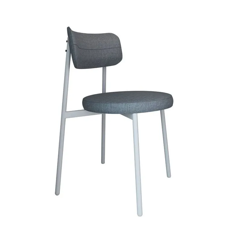 Cadeira Kyta Fixa Com 4 Pés 50 X 44,7 X 83,8 Cm Com 1 Unidade Cinza/branco