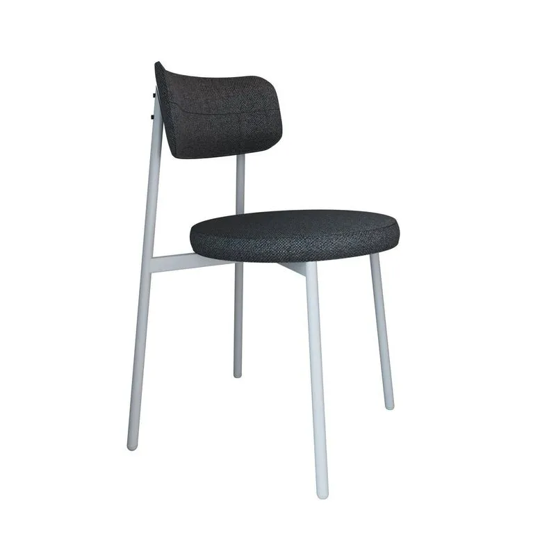 Cadeira Kyta Fixa Com 4 Pés 50 X 44,7 X 83,8 Cm Com 1 Unidade Grafite/branco