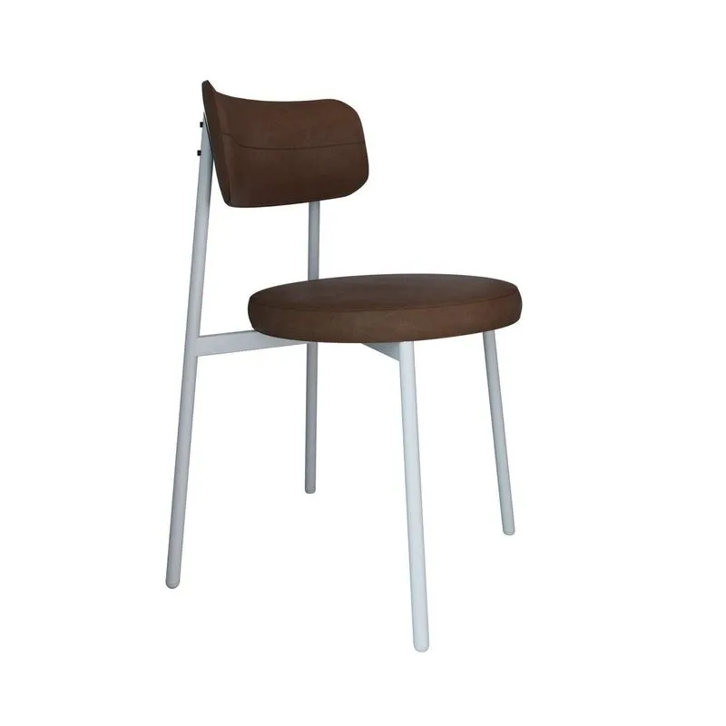Cadeira Kyta Fixa Com 4 Pés 50 X 44,7 X 83,8 Cm Com 1 Unidade Whisky/branco