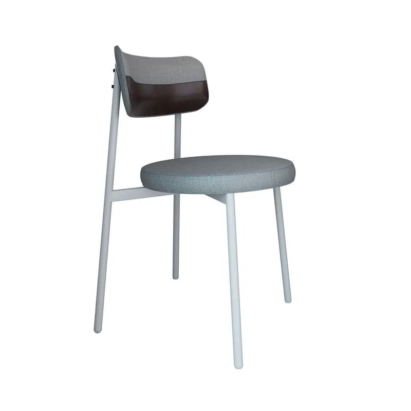 Cadeira Kyta Fixa Com 4 Pés 50 X 44,7 X 83,8 Cm Com 1 Unidade Cinza/café/branco