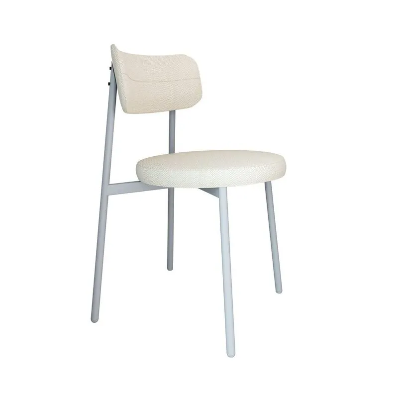 Cadeira Kyta Fixa Com 4 Pés 50 X 44,7 X 83,8 Cm Com 1 Unidade Palha/branco