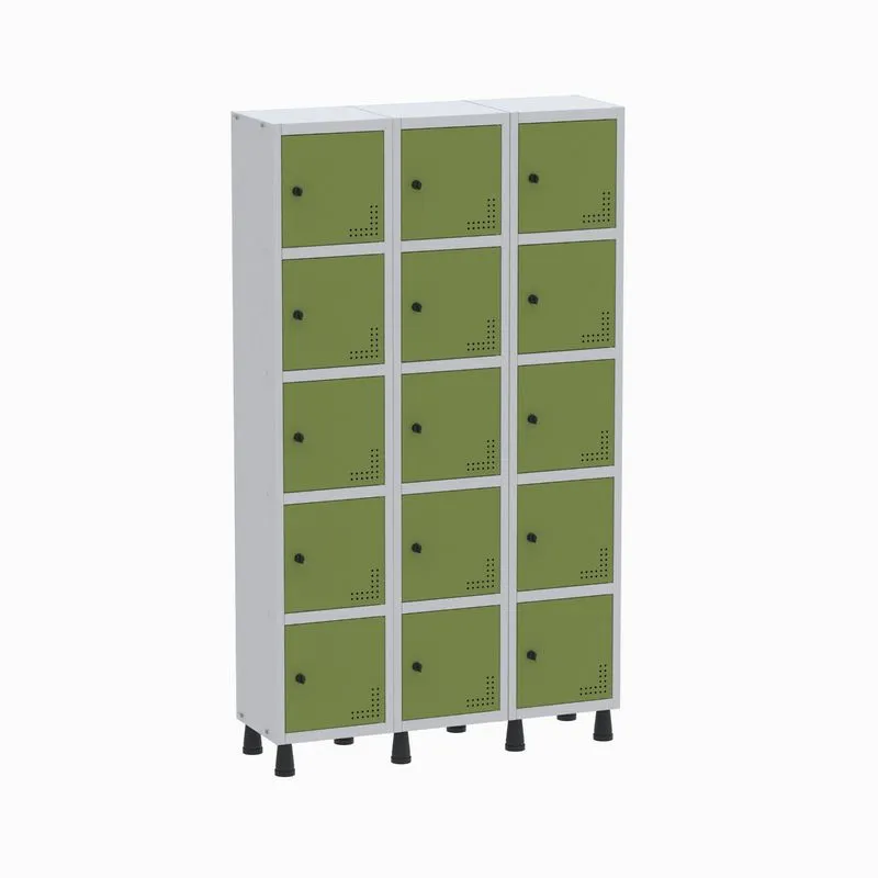 Roupeiro Aço Light 3v 15 Portas Gr303/15 Cinza/verde