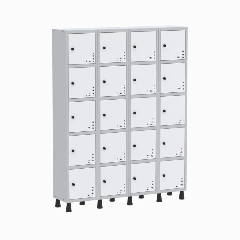 Roupeiro Aço Light 4v 20 Portas Gr304/20 Cinza/branco