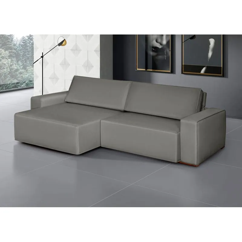 Sofá Siena - Retrátil / Reclinável 280 Cm Veludo Cinza