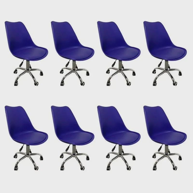 Kit 8 Cadeiras para Escritório Secretária Decorativa Eames Chicago