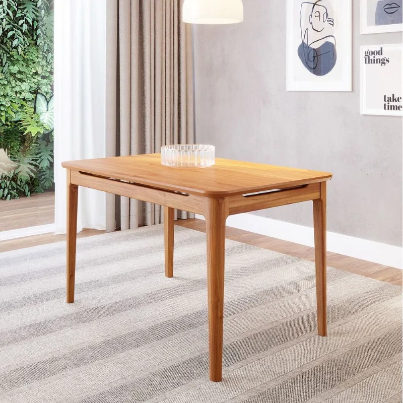 Mesa de Jantar 4 Lugares 130cm Miriti CabeCasa MadeiraOriginals Marrom/Caramelo Caramelo