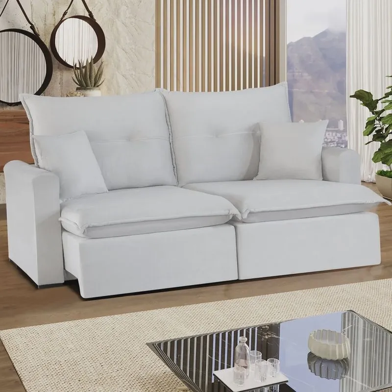 Sofá Retrátil e Reclinável Miami - Assento com Molas – 2.30 Mts Bege