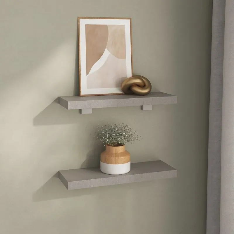 Kit de Prateleiras Elan 300x100x25 com Suporte Organização Decoração