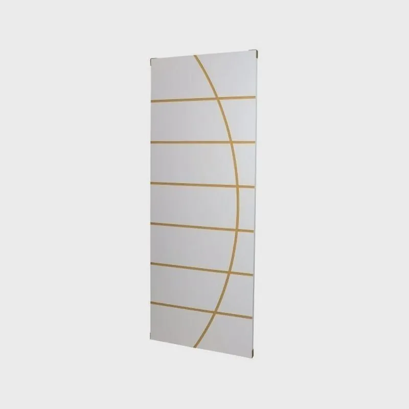 Kit com 4 Folhas de Porta Madeira Decorada 210x60cm Espessura 3,5cm Neblina Mgm Branco