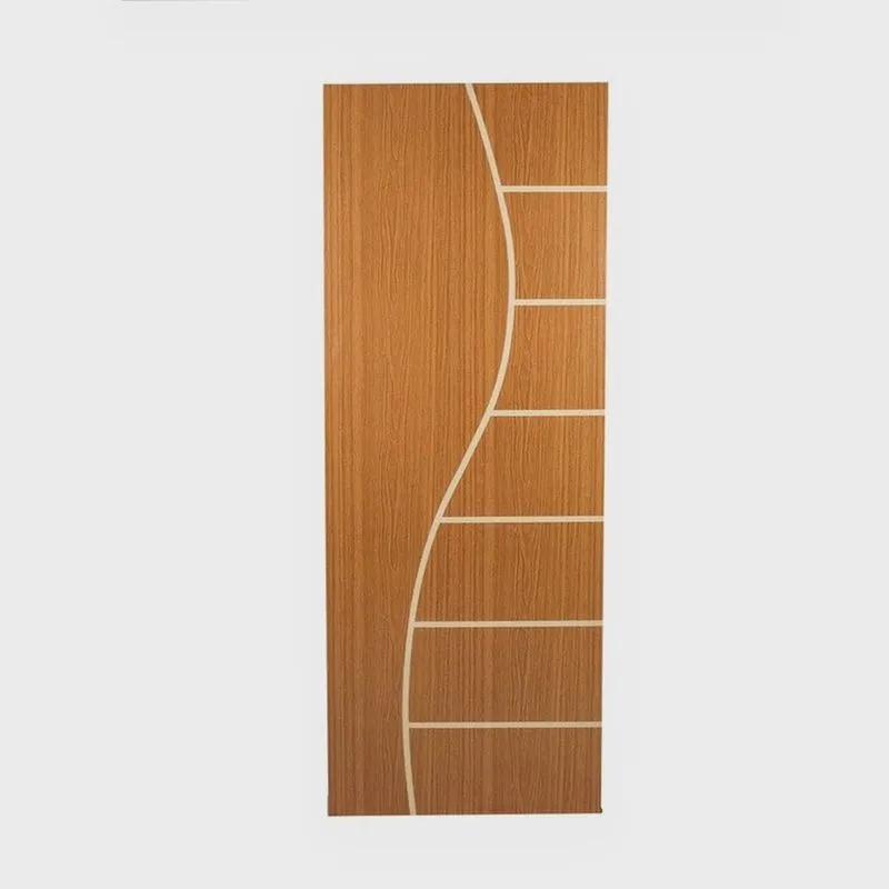Kit com 3 Folhas de Porta Madeira Decorada 210x60cm Espessura 3,5cm Cantareira mgm Mogno