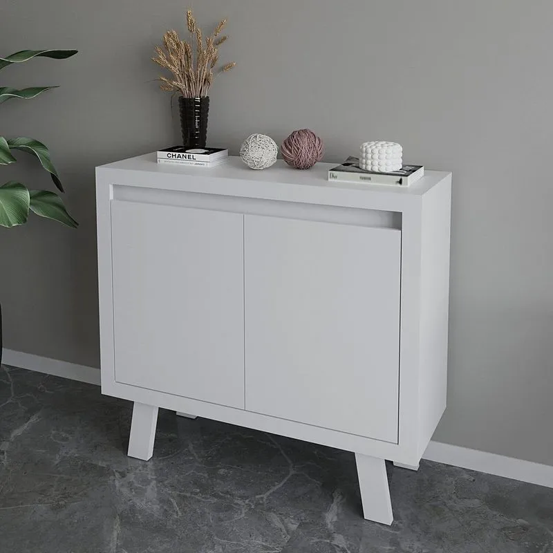 Balcão Para Escritório 90cm Com 2 Portas E 1 Prateleira Me4187 Branco Branco