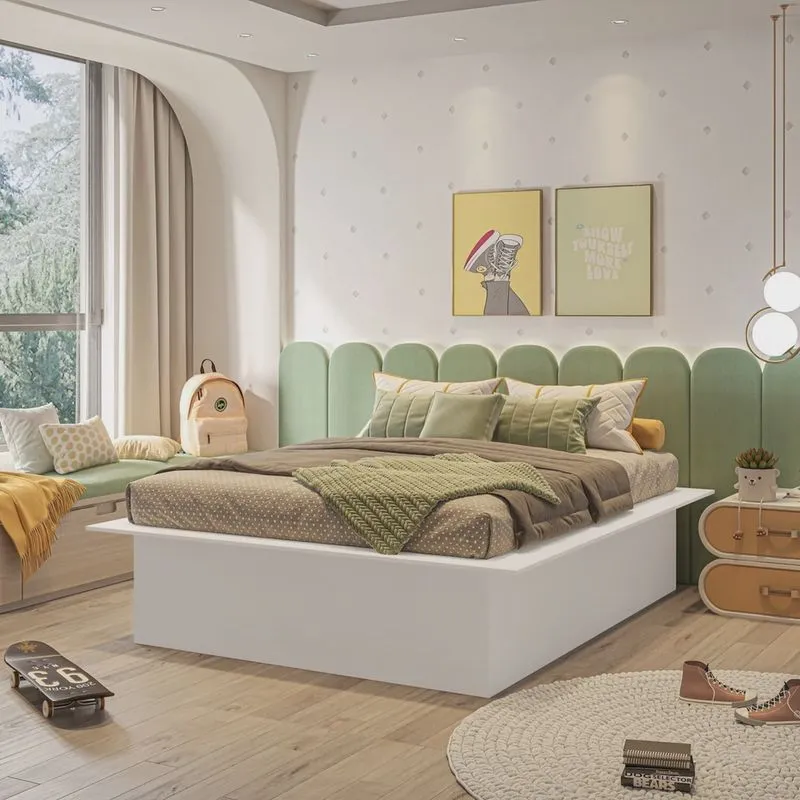 Cama Box Casal Juvenil Ária Yescasa 165cm X 200cm X 41cm