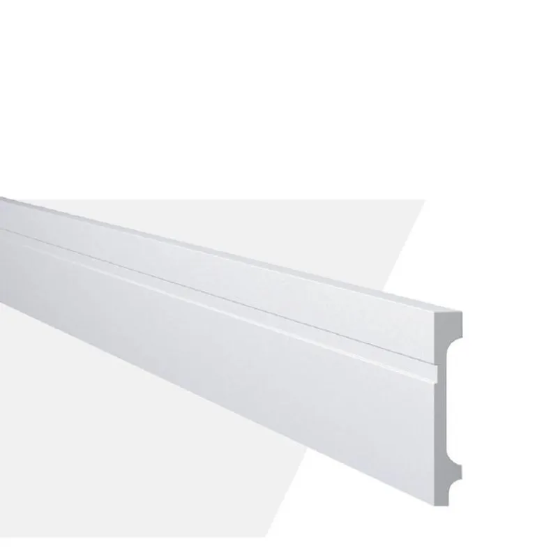 Kit Rodapé De Poliestireno 3 Barras Frisadas De 11cmx2,44m Rende 7,32m Fb11 Gart Branco Nmc Pisos Branco