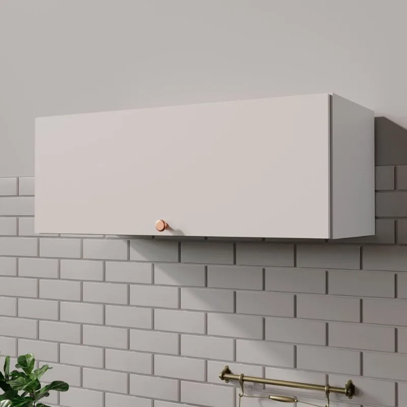 Armário Aéreo Planejado Porta Basculante 90cm Arizona CabeCasa MadeiraOriginals Branco/Cobre Branco/Cobre