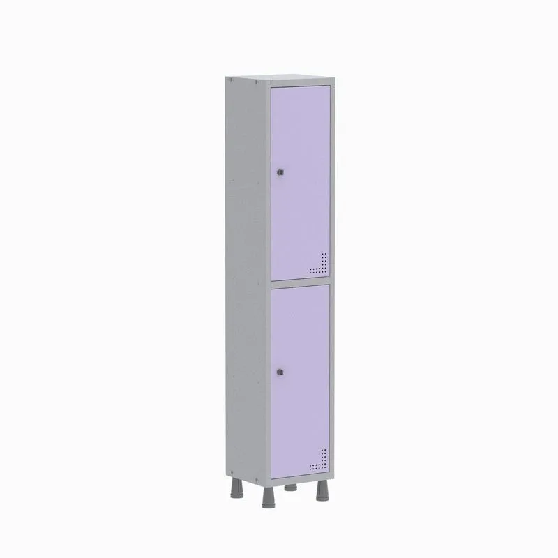 Armário Locker Guarda Volume Aço Light 2 Portas 34,5x179,5cm Roxo E Cinza Cinza/lilás