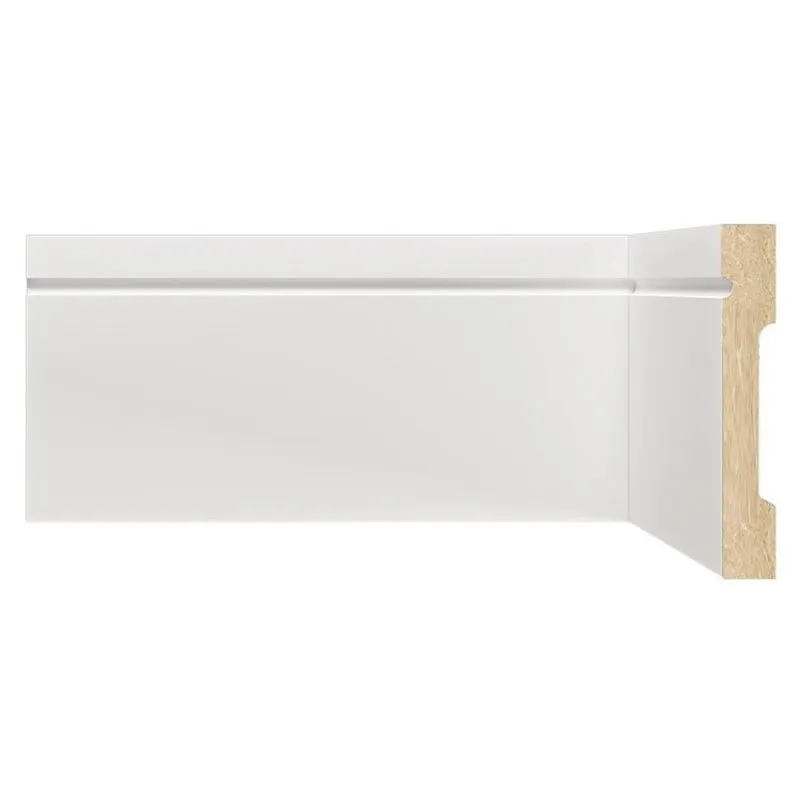 Kit Com 3 Barras Rodapé Mdf 1003 Moldufama 15mmx10cm Metro Linear 7,2m Branco