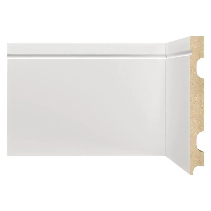 Kit Com 30 Barras Rodapé Mdf 1503 Moldufama 15mmx15cm Metro Linear 72m Branco