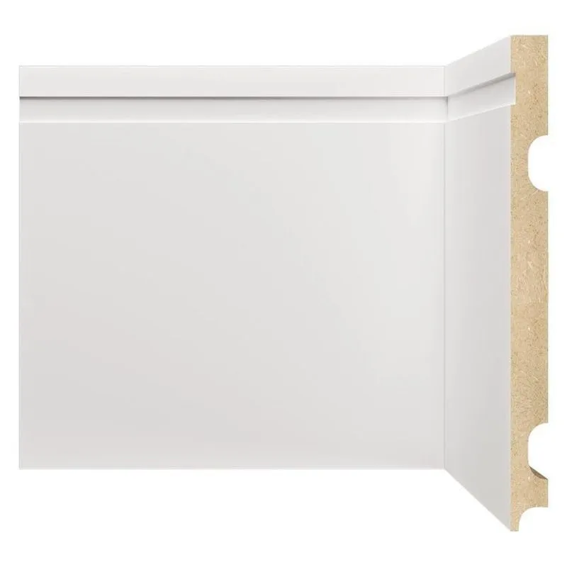 Kit Com 10 Barras Rodapé Mdf 2002 Moldufama 15mmx20cm Metro Linear 24m Branco